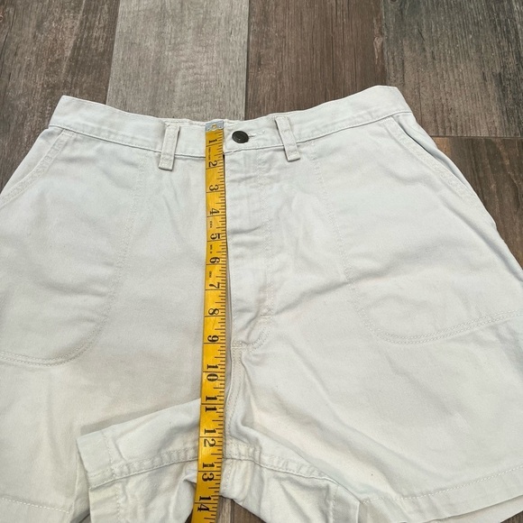 vtg 90 Wrangler High Waist Shorts Size 10 Khaki Beige Mom Wide Leg 100% Cotton - Picture 6 of 6